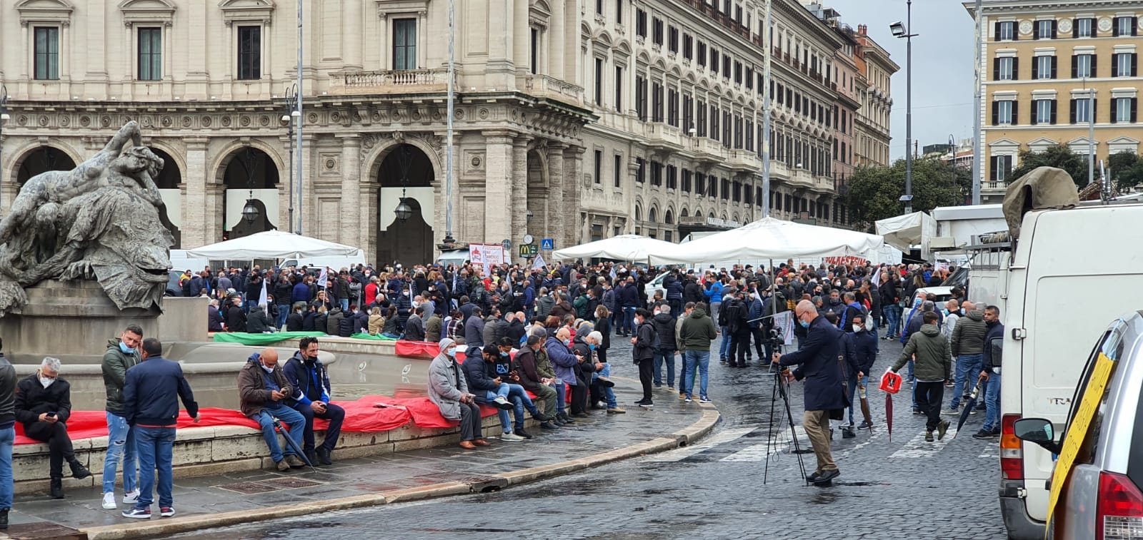 Manifestazione ambulanti a Roma