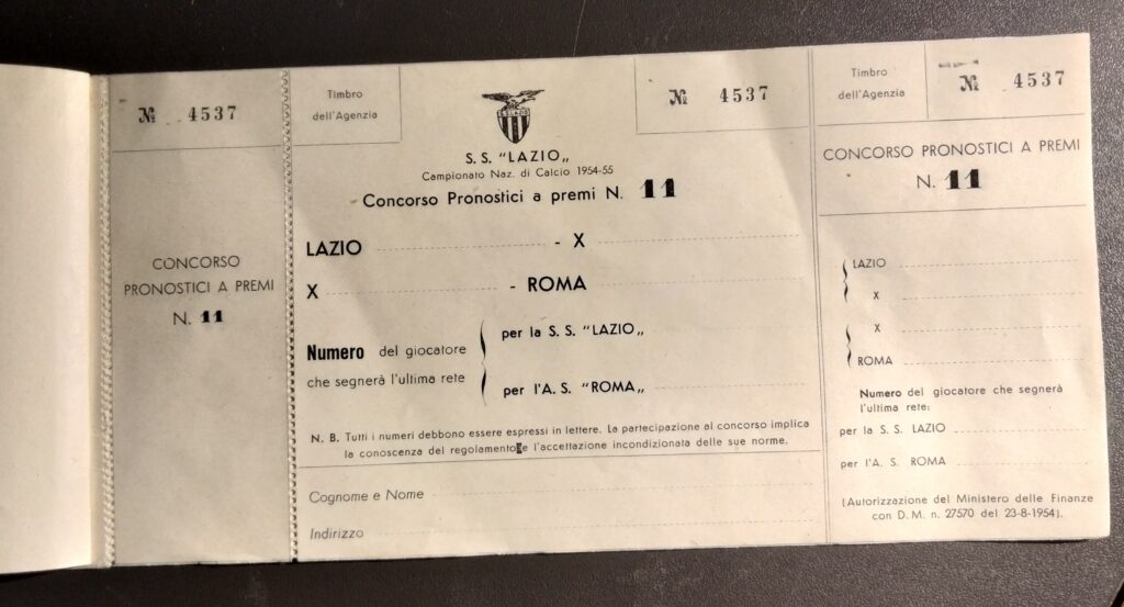 Il dettaglio del concorso 11, relativo alle partite Lazio-Napoli e Fiorentina-Roma