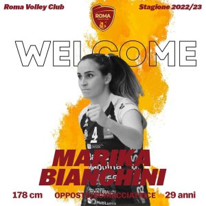 La Roma Volley Club ingaggia l'opposta/schiacciatrice Marika Bianchini